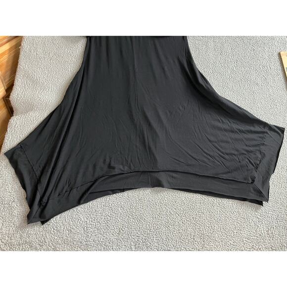 Logo Lori Goldstein Knee Dress Medium Shark Bite Jersey Black Lagenlook Beach - Picture 6 of 16